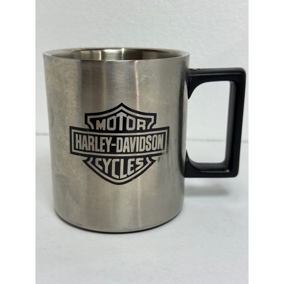Harley-Davidson Other - Harley Davidson Coffee Mug Silver Stainless Steel 1999 Logo Insulated